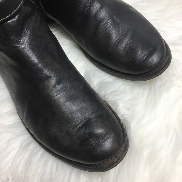 Bed Stu Leather GoGo Lug Moto Boots Black 9 - Picture 3 of 8